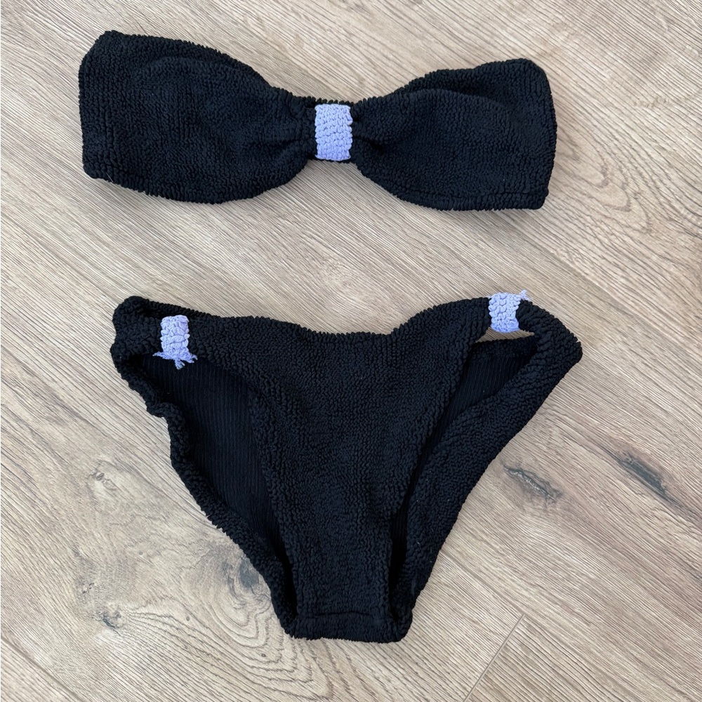 Women’s Hunza G black and lilac bikini